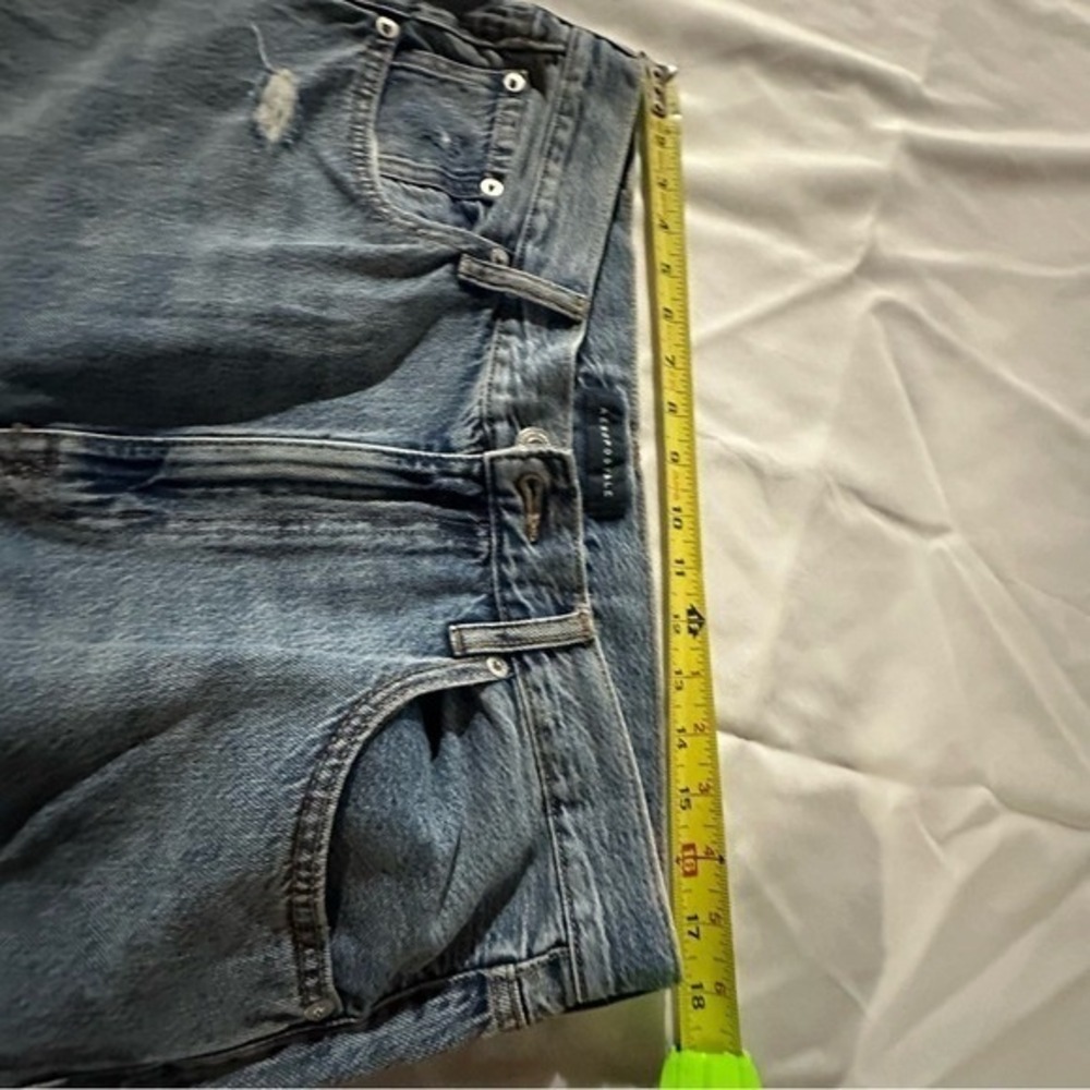 Aeropostale High Rise Baggy Distressed Jeans Blue 14 Reg 100% Cotton - Picture 14 of 14